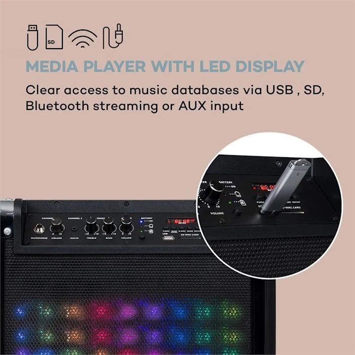 Auna Packs & Sets Sono Moving 80.2 LED Système De Sono 7 Auna Packs & Sets Sono Moving 80.2 LED Système De Sono – Image 5