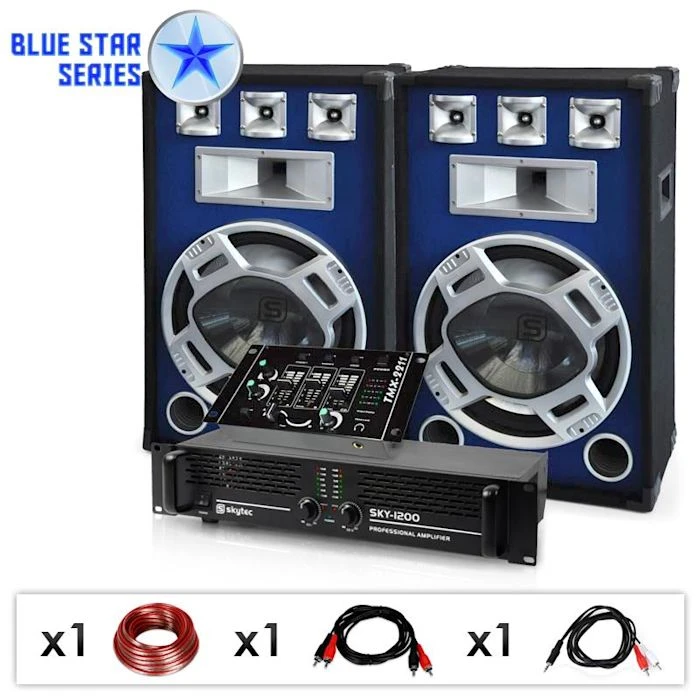 Electronic-Star Packs Sono Classés Selon Les Performances Blue Star Series "Bassmix" Sono De DJ 3 Electronic-Star Packs Sono Classés Selon Les Performances Blue Star Series "Bassmix" Sono De DJ