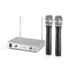 OneConcept Packs & Sets Sono Yellow Star 10 Kit D'enceintes De Karaoké -Sonorisation Magasin 60002077 yy 0005 front auna VHF Mic mit 2 Handteilen Silber