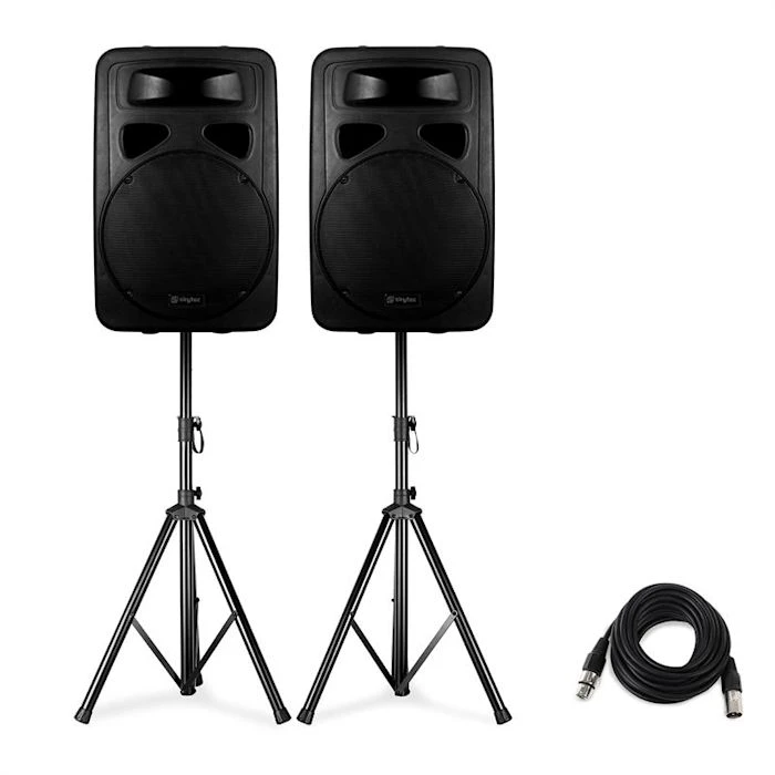Skytec Enceintes De Sono SP1200A Ensemble D'enceintes Avec 2 Trépieds D'enceintes Fournis