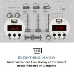 Skytec Amplificateurs Sono SPL400 Kit Amplificateur De Sono Et Table De Mixage 13 Skytec Amplificateurs Sono SPL400 Kit Amplificateur De Sono Et Table De Mixage -Sonorisation Magasin 60002349 yy 0007 logo Resident DJ 22BT 2CH Mixer weiss